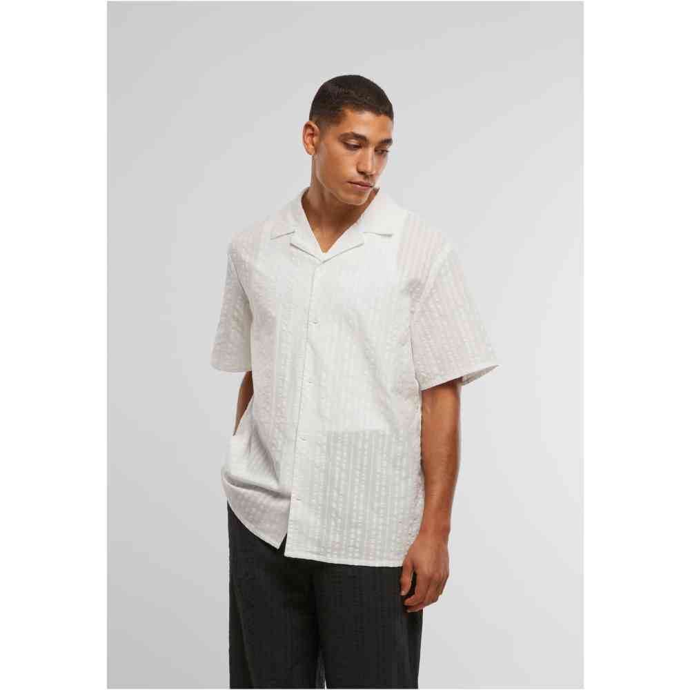 Urban Classics - Seersucker Resort Shirt - White